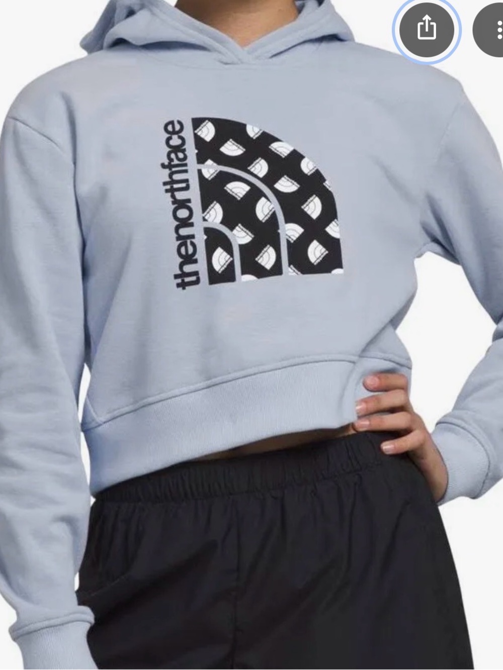 North Face girls cropped hoodie in size 10